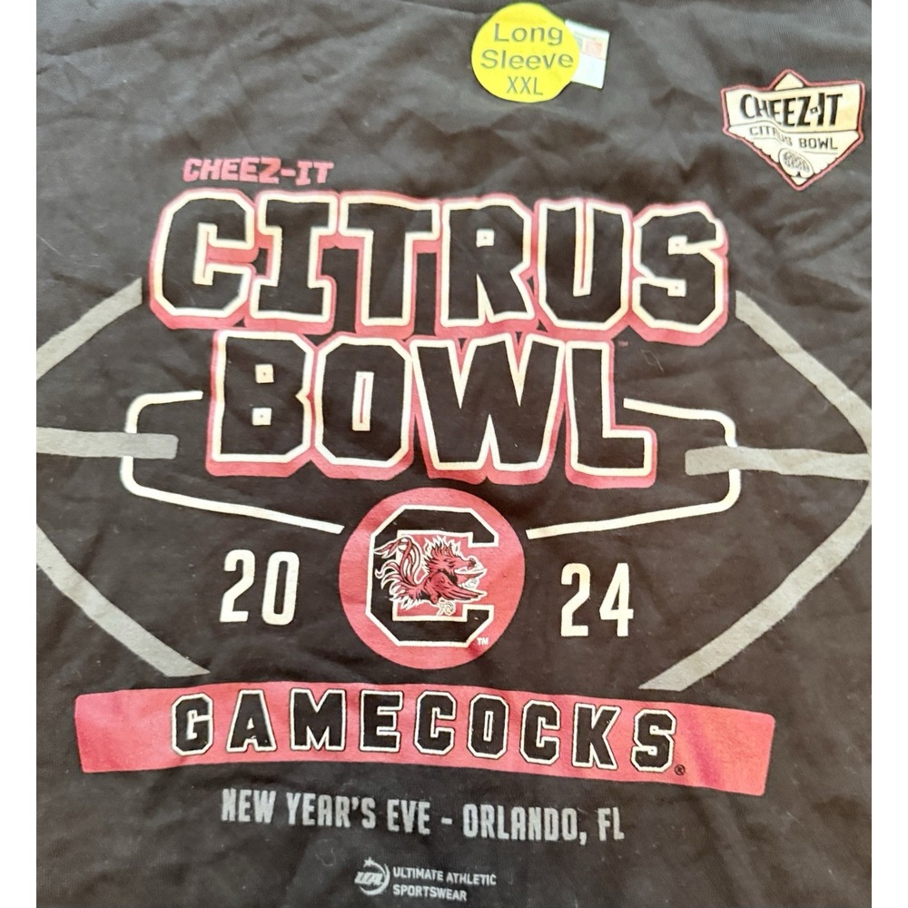 Cheez-It Citrus Bowl 2024 USC Gamecocks Long Sleeve Shirt Size 2XL Brand New